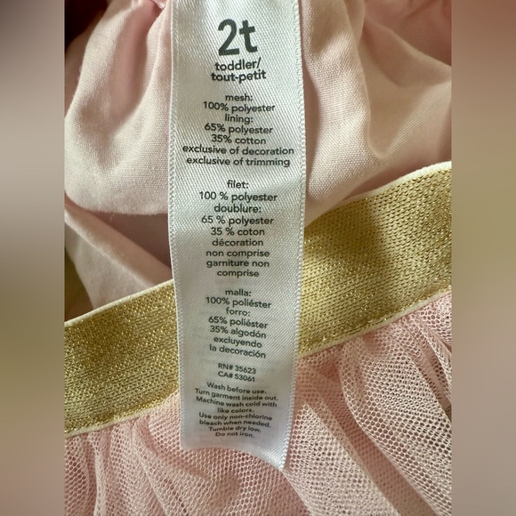 ✨ Toddler Carter’s 2T Rainbow Layered Tulle Skirt w/ Gold Glitter Waistband - Picture 2 of 2